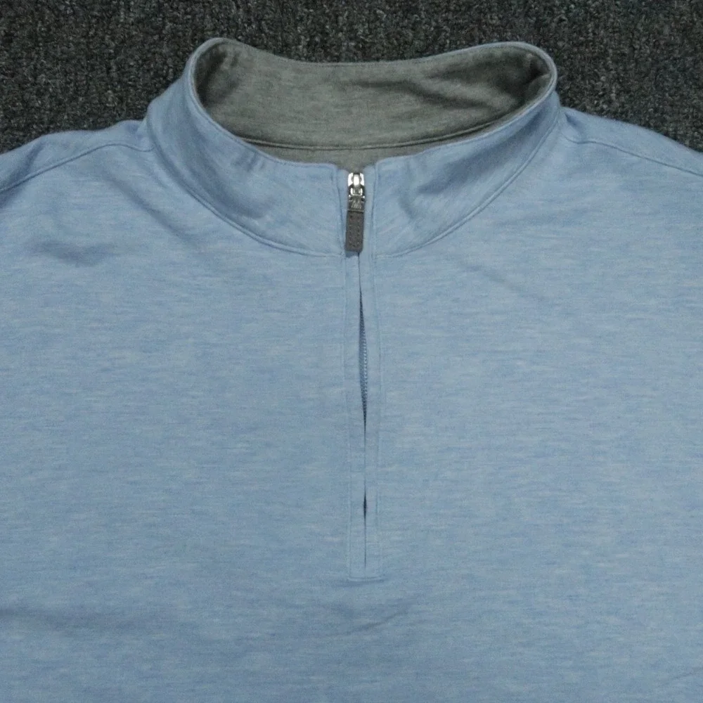 Mizzen Main Sweater Men Medium Blue Quarter Zip Pullover Jumper Long Sleeve